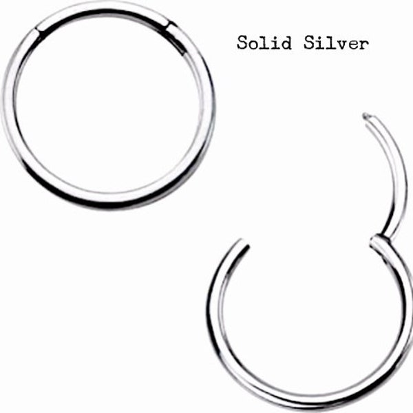 STERLING SILVER Hinged Segment  Ring 18 or 16g, Septum Clicker, Ear Cartilage, Rook, Daith, Tragus, Nose