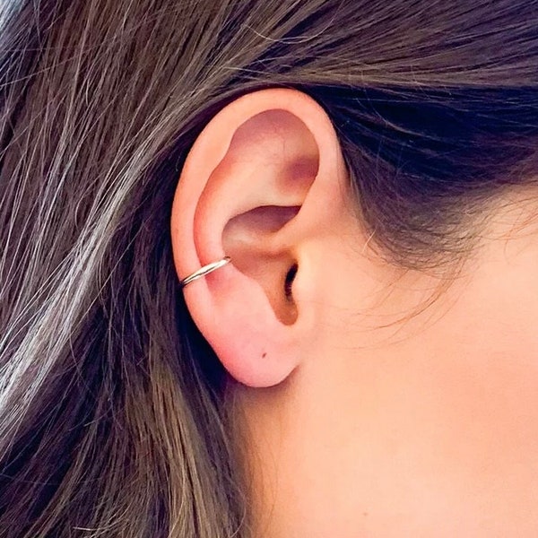 CONCH Ring, Hoop, Daith, Septum, Solid Silver, Gold, Rose Gold, 8mm to 12mm, 18g, Handmade
