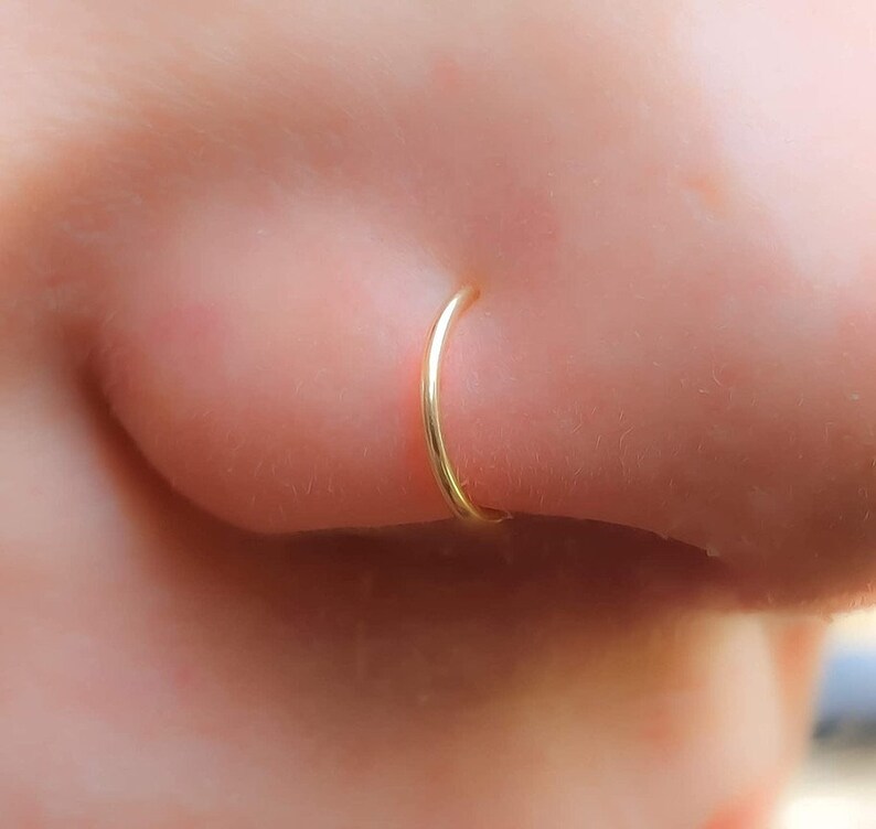 Gold Hinged Nose Ring 20g/.08mm Septum Clicker Ear Etsy UK