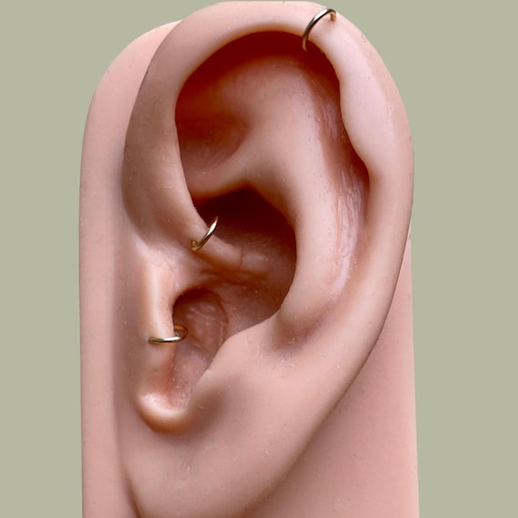 Cartilage Hoop Earrings 14k Gold Helix Piercing 14K Gold Filled
