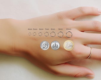 14K Gold Filled Nasenbügel, Rosegold, Silber - 20G/22G/24G Minimalistisch, leicht, handgemacht. 029