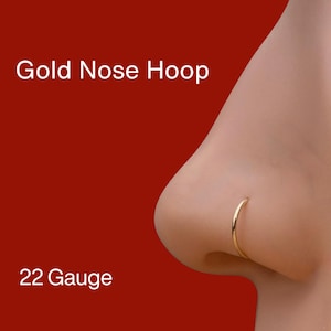 Kolczyk do nosa w kształcie kółka z 14-karatowego złota: 22-gramowy kolczyk do chrząstki