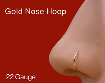 14K Gold Fill Nose Hoop: 22g Cartilage Earring