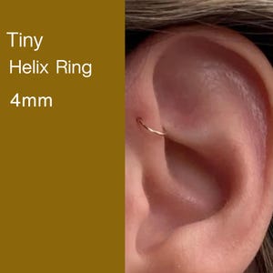 Sterlingzilveren ring 4 mm 24 g | Kleine oorbel: kraakbeen, helix, torenpiercing | Klein hypoallergeen | Minimalistische sieraden 038