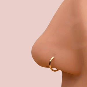 Rose Gold NOSE Ring | Cartilage Earring  | 20g Size 4 to 12mm Universal Piercing Hoop | Nose, Helix, Ear, Lobe, Rook, Tragus, Small, Gift