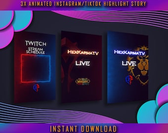 World of warcraft Instagram Tiktok story highlight stream schedule live promo animated