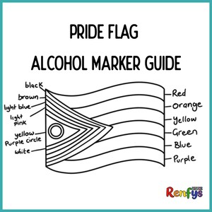 Pride Flag Alcohol Marker Colouring Guide (Digital Download)