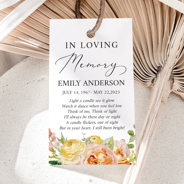 Candle Favor Tags Etsy