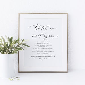 Until We Meet Again Sign Template, Until We Meet Again Memorial Sign, Printable Until We Meet Again Wedding Sign Wedding Memorial Table Sign
