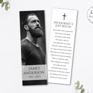 Simple Funeral Bookmark Template, Celebration of Life Bookmark, Funeral Keepsake Cards, Memorial Bookmark Obituary Bookmark Keepsake Card S1