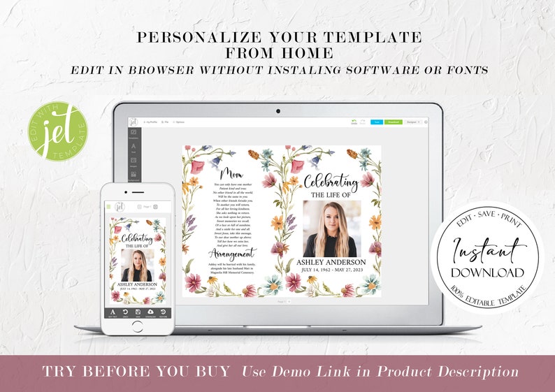 Celebration Of Life Funeral Program Wildflower Funeral Etsy celebration-of-life-funeral-program-wildflower-funeral-etsy