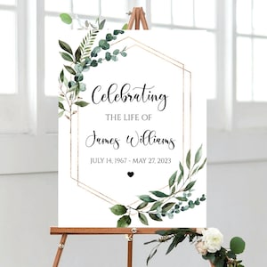 Celebration of Life Welcome Sign, Funeral Welcome Sign, Memorial