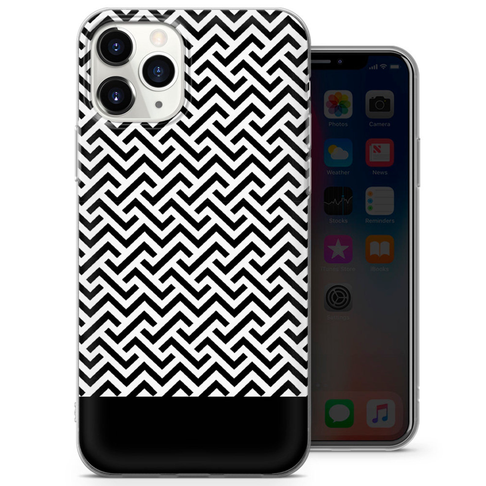 Black and White Phone Case Geometric Cover Fit for Iphone Etsy UK