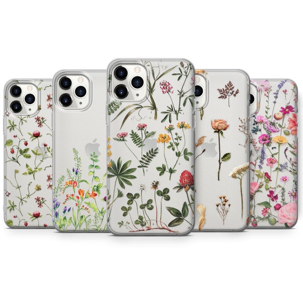 Étui de téléphone fleur pressée IMPRIMÉ | Couverture transparente | convient pour iPhone Samsung Huawei coque de téléphone | Expédition dans le monde entier | D30