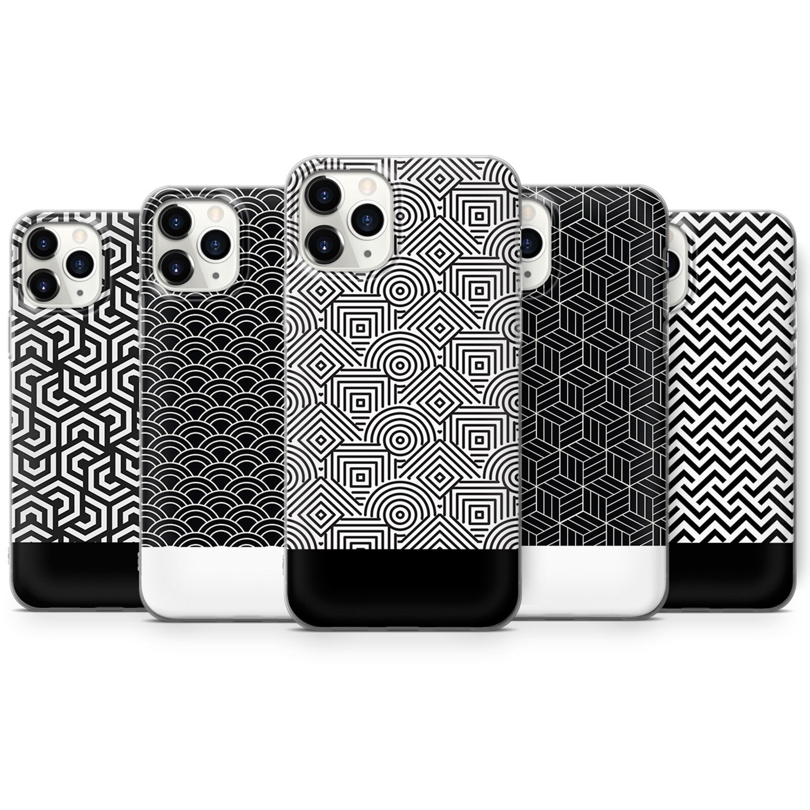 Black and White Phone Case Geometric Cover Fit for Iphone Etsy UK
