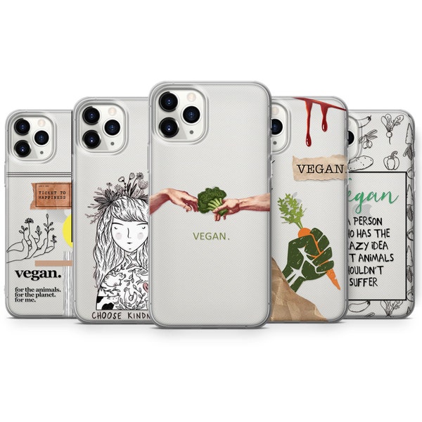 Vegane Handyhülle Handyhülle Transparent passend für iPhone 13 Pro, 12, 11, XR, XS,8+,7 & Samsung S21,S22,A50,A51,Huawei P20,P30 Lite D40