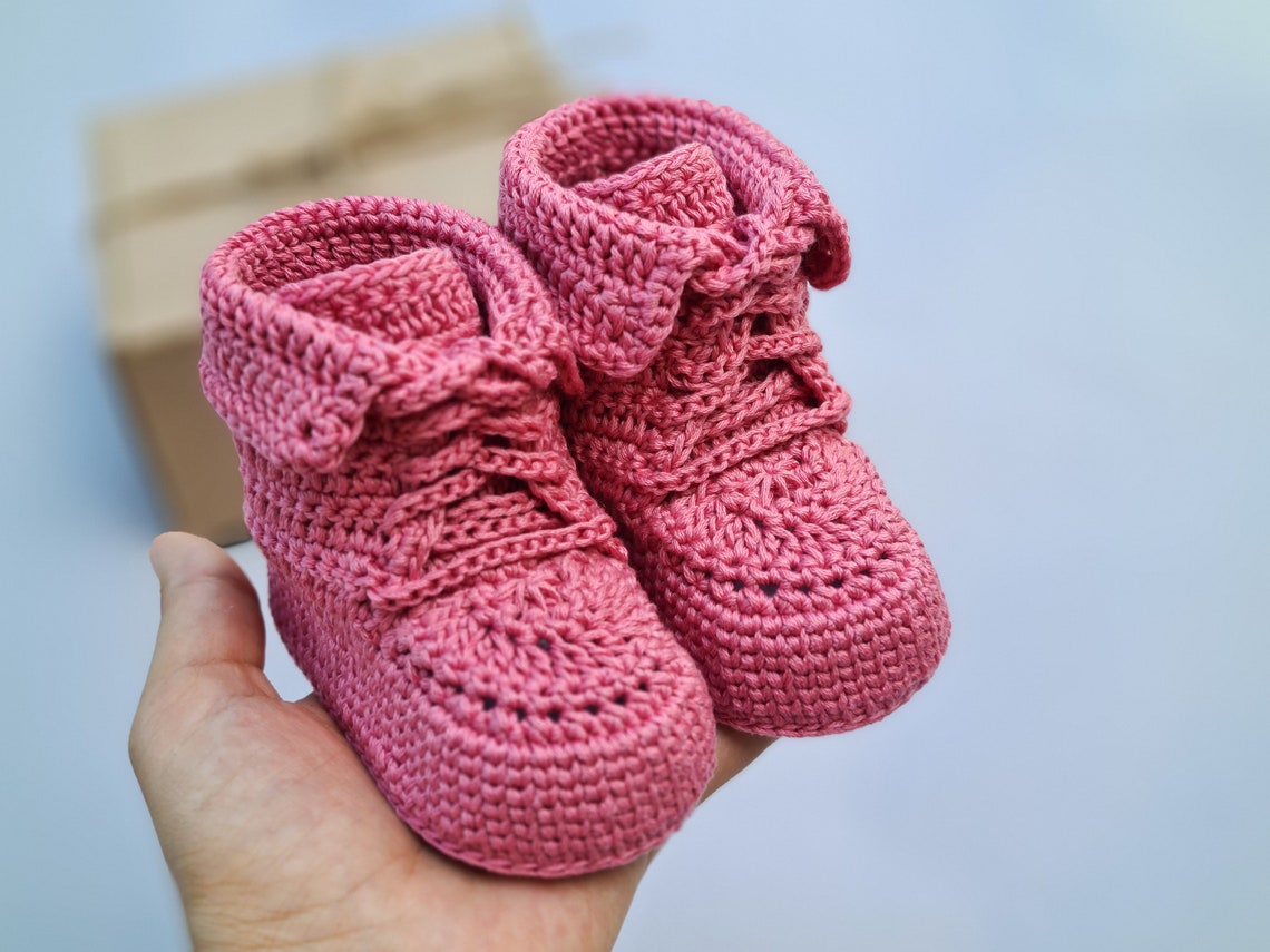 Pink Baby Booties girl baby gift Baby Shoes Newborn Etsy