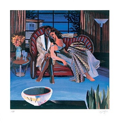 Saturday Night | Gigi Boldon | African American | black art | home decor | unframed | romance | lovers | limited edition | signed|