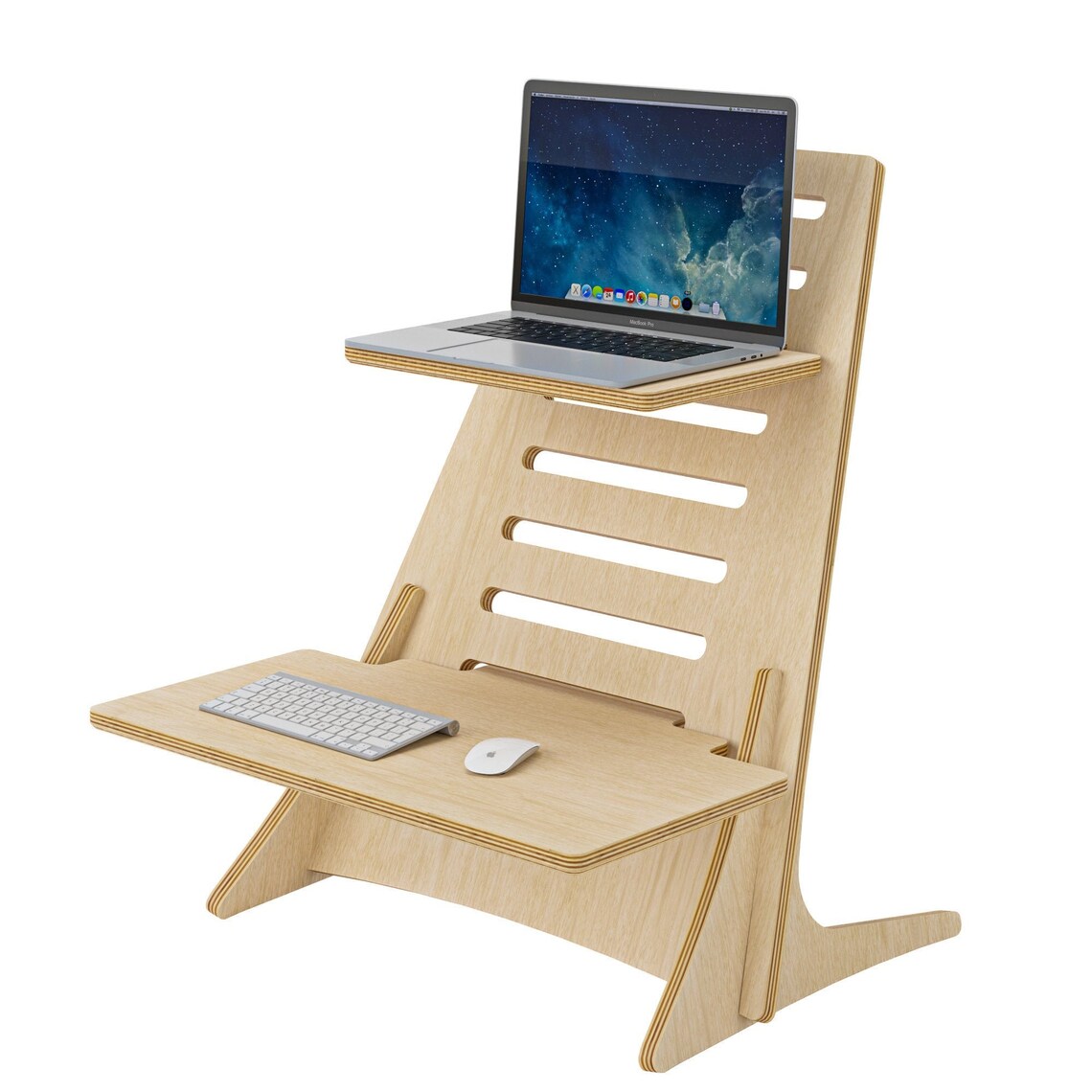 Birch Plywood Standing Desk Converter / Laptop Stand / Etsy