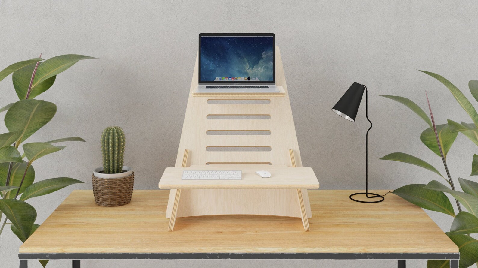Birch Plywood Standing Desk Converter / Laptop Stand / Etsy
