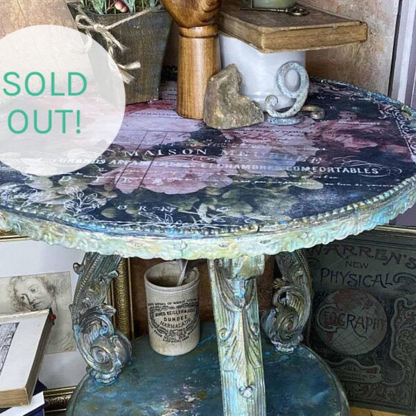 Painted Side Table Etsy