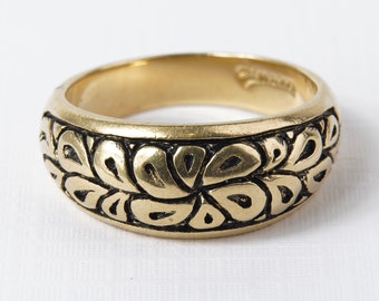 Star Jewelry Black Enamel Yellow Gold Filled Ring for Woman and Men Size 6-14 