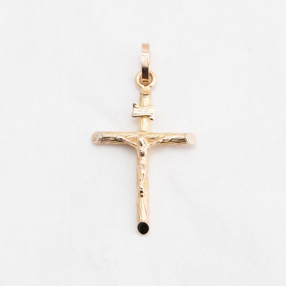 14k Crucifix Yellow Gold Pendant - image 1