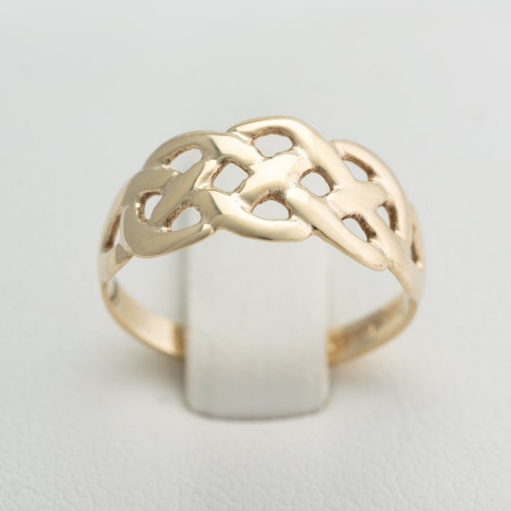 Celtic Knott gold ring band, 9k yellow gold, 375,… - image 7