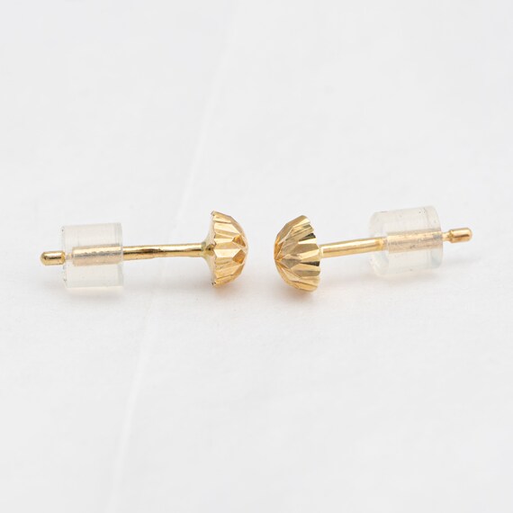 Tiny sparkling gold stud earrings in 14k yellow g… - image 3