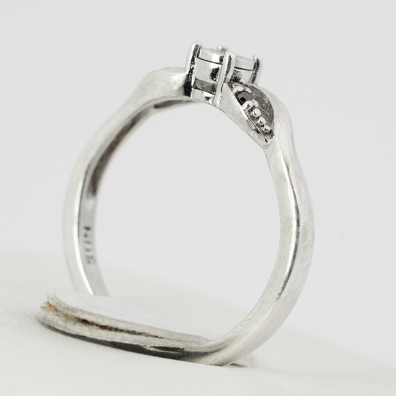 Sterling Silver Diamond Ring, Solitaire Diamonds,… - image 10