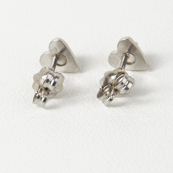 heart shape 14k white gold diamond earrings 5mm v… - image 8