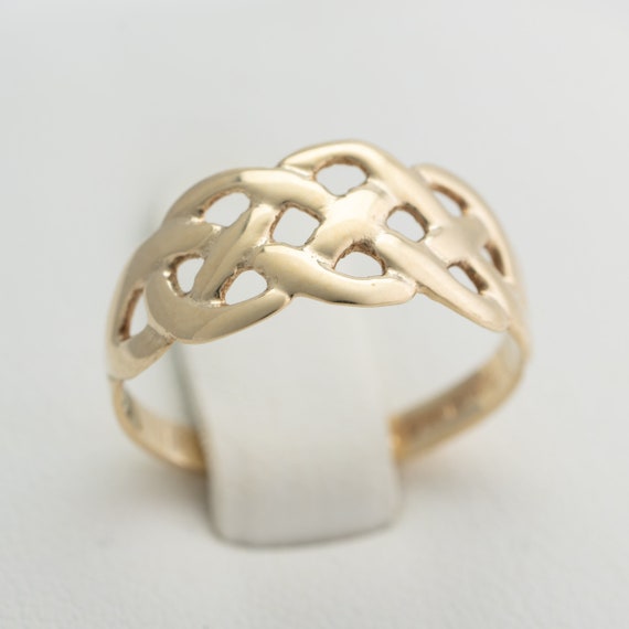 Celtic Knott gold ring band, 9k yellow gold, 375,… - image 8