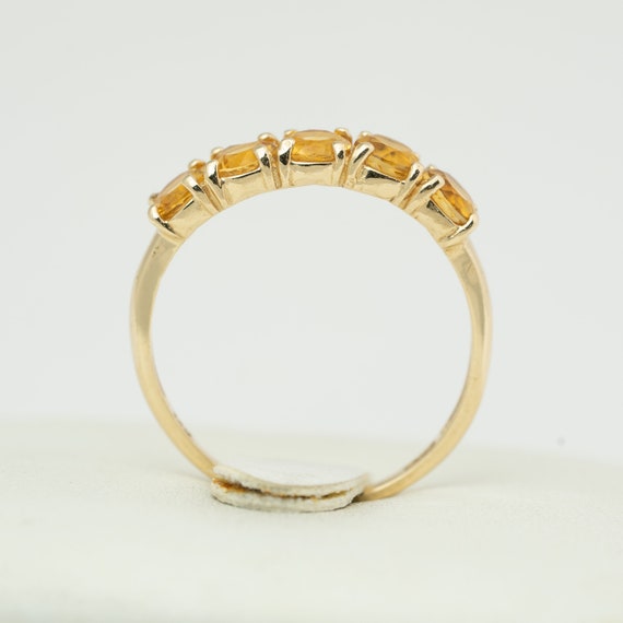 Citrine gemstone yellow gold ring, 4mm,  14k yell… - image 10