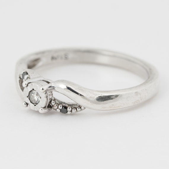 Sterling Silver Diamond Ring, Solitaire Diamonds,… - image 6