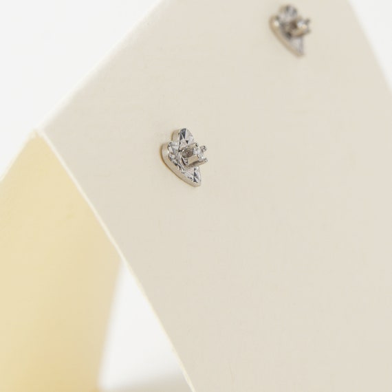 heart shape 14k white gold diamond earrings 5mm v… - image 3