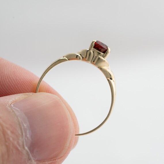 Garnet Ring 10k Yellow Gold, Ring Size 7.5, Oval … - image 8