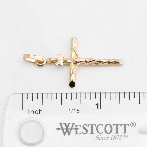 14k Crucifix Yellow Gold Pendant - image 9