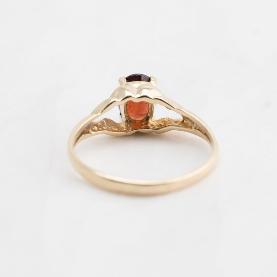 Garnet Ring 10k Yellow Gold, Ring Size 7.5, Oval … - image 3