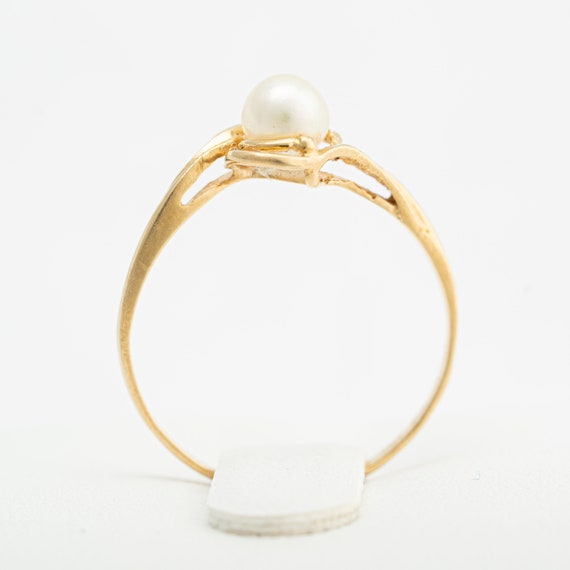 Pearl gold ring 18k yellow gold, Ring size 6.5, 4… - image 9