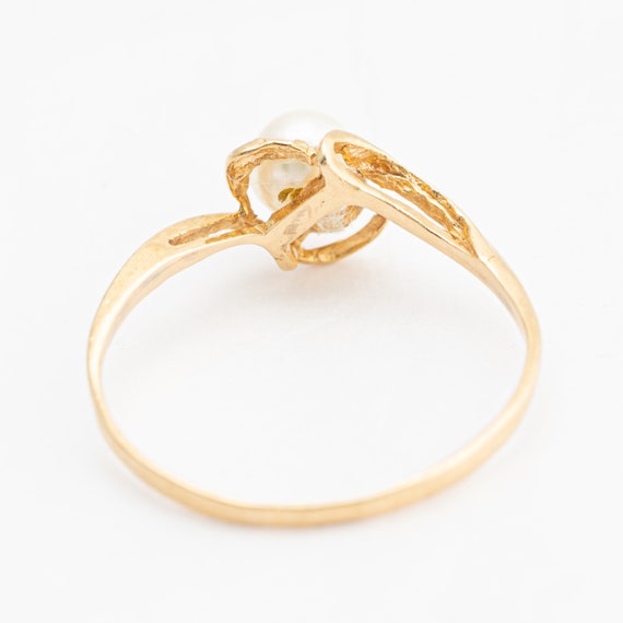 Pearl gold ring 18k yellow gold, Ring size 6.5, 4… - image 3