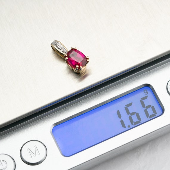 Imitation Ruby Gemstone Pendant with Diamond Acce… - image 10