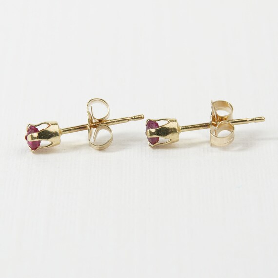 Ruby stud earrings | Ruby gemstone | 14k yellow g… - image 4