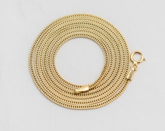 24-inch 14k yellow gold link necklace, 1.6mm width, Spring ring clasp