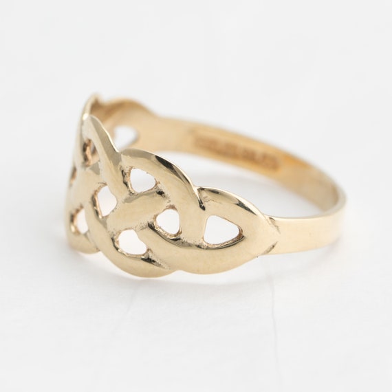 Celtic Knott gold ring band, 9k yellow gold, 375,… - image 4