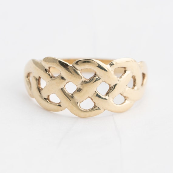 Celtic Knott gold ring band, 9k yellow gold, 375,… - image 1