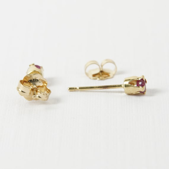 Ruby stud earrings | Ruby gemstone | 14k yellow g… - image 6