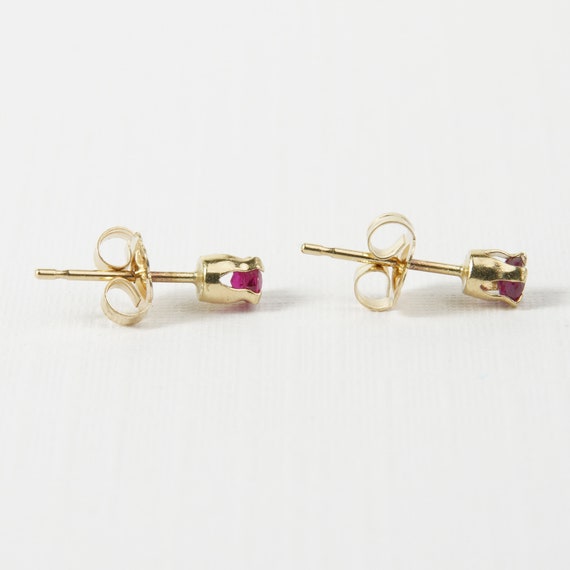 Ruby stud earrings | Ruby gemstone | 14k yellow g… - image 2