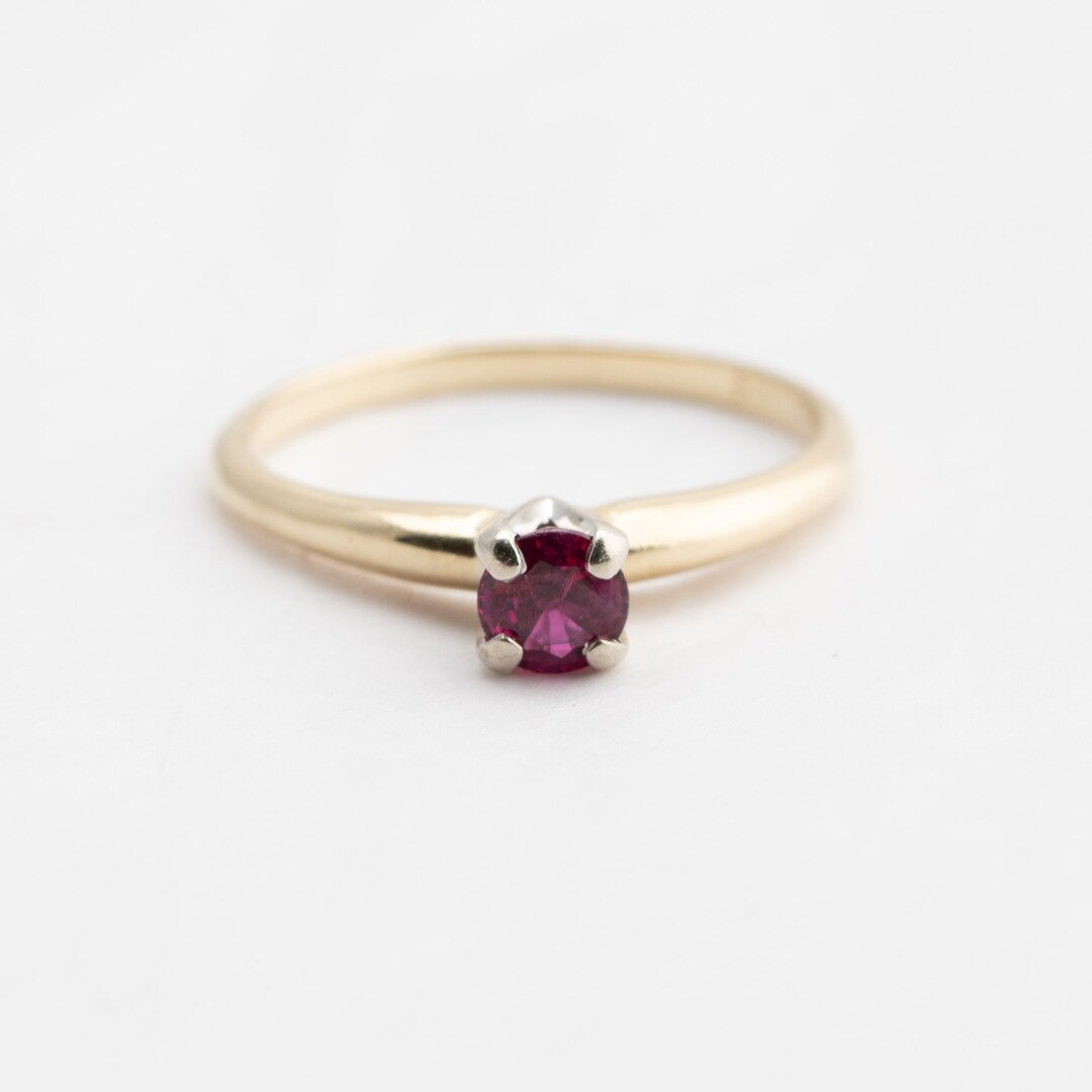 Ruby Gold Ring, 14k Yellow Gold, Ring Size 7 - Etsy