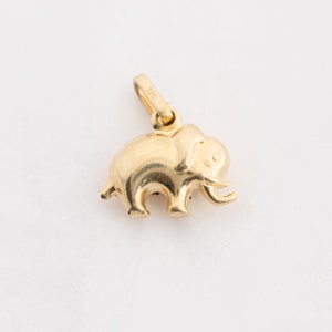 9k Gold Elephant Charm Pendant Minimalist Animal Jewelry