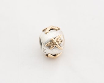 Pandora Charm Golde Dragonflies 14k Yellow Gold, Sterling Silver 925